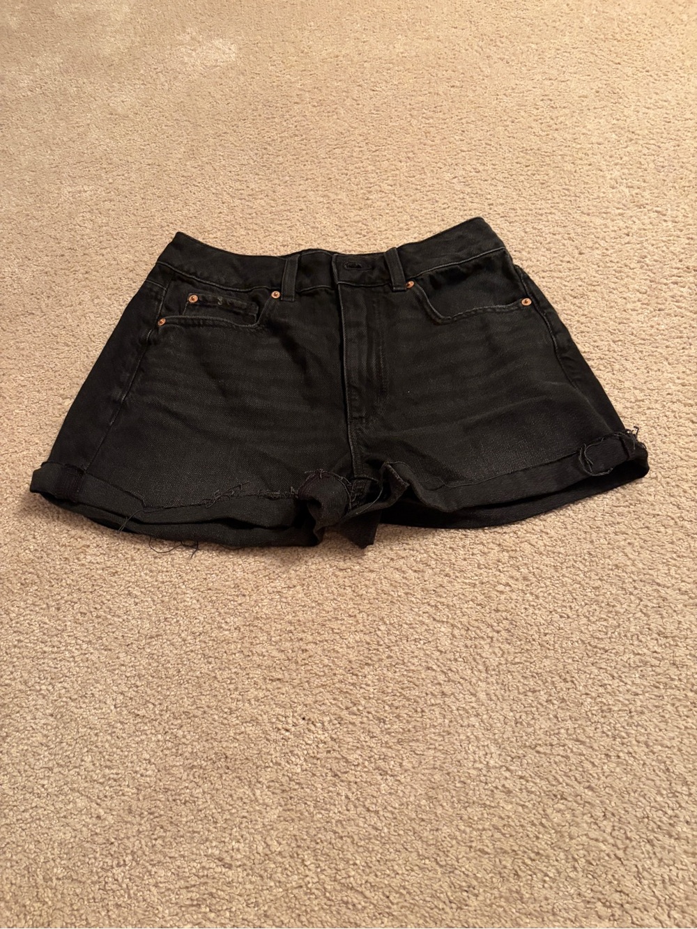Garage Black Rolled-Hem Denim Shorts